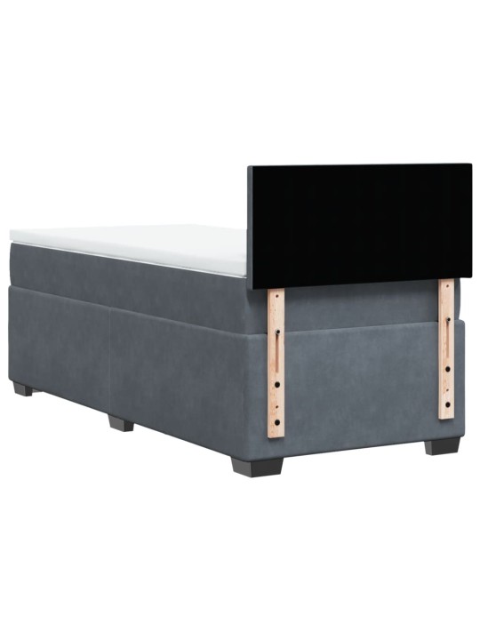 Box spring postel s matrací tmavě šedá Single samet