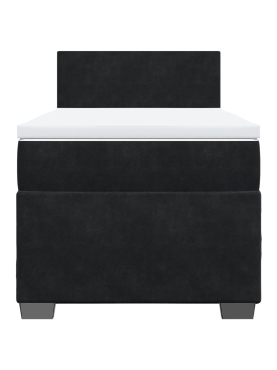 Box spring postel s matrací černá Single samet
