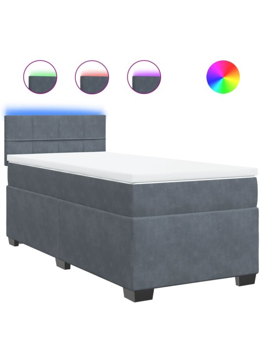 Box spring postel s matrací tmavě šedá Single samet