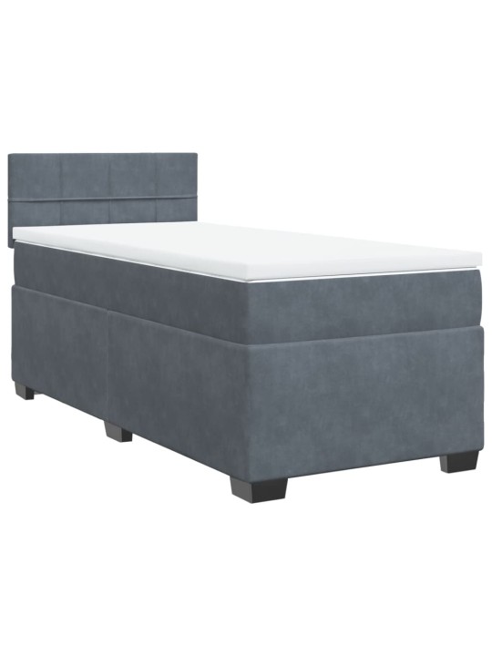 Box spring postel s matrací tmavě šedá Single samet