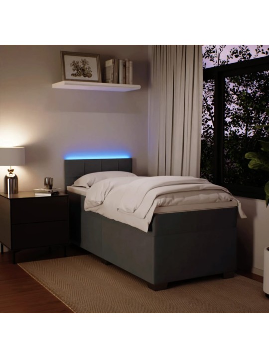 Box spring postel s matrací tmavě šedá Single samet