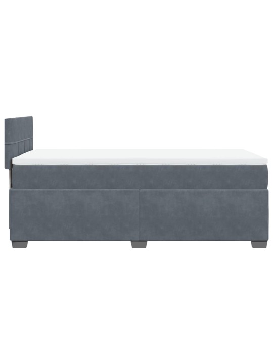 Box spring postel s matrací tmavě šedá Single samet