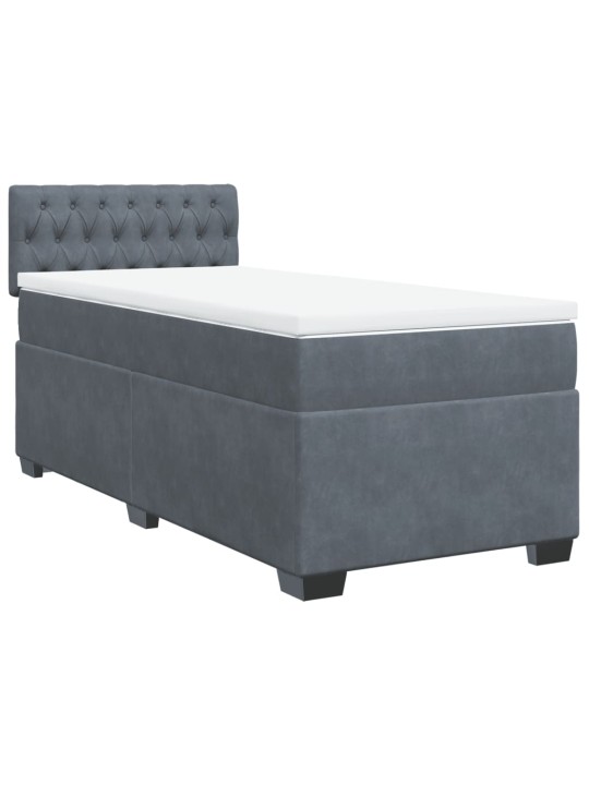 Box spring postel s matrací tmavě šedá Single samet