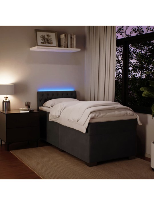 Box spring postel s matrací tmavě šedá Single samet