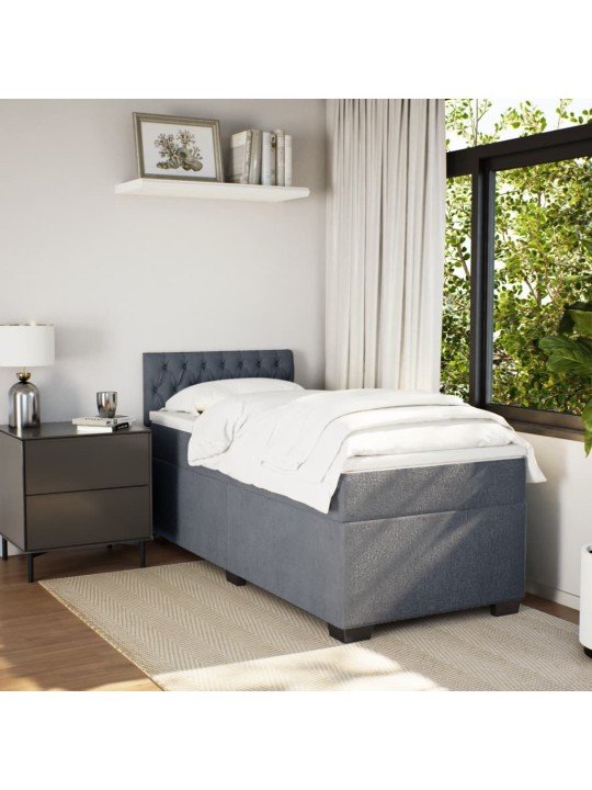 Box spring postel s matrací tmavě šedá Single samet