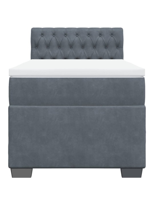 Box spring postel s matrací tmavě šedá Single samet