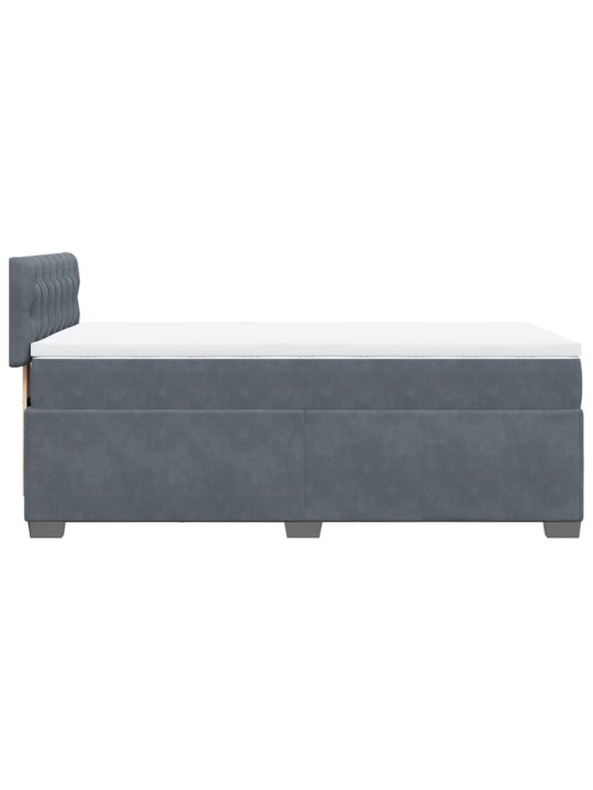 Box spring postel s matrací tmavě šedá Single samet