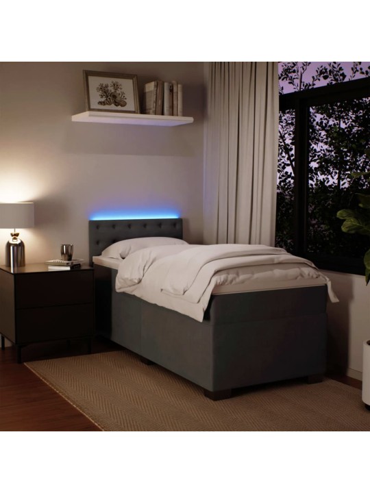 Box spring postel s matrací tmavě šedá Single samet