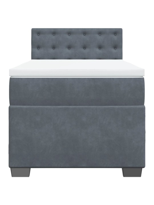 Box spring postel s matrací tmavě šedá Single samet