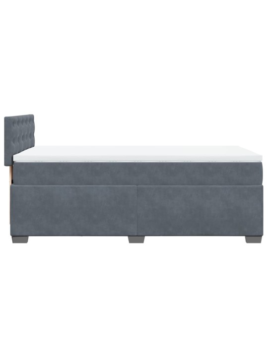 Box spring postel s matrací tmavě šedá Single samet
