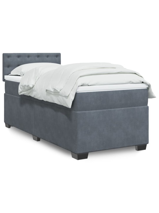 Box spring postel s matrací tmavě šedá Single samet