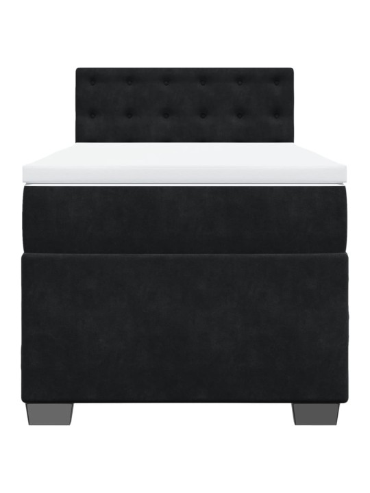 Box spring postel s matrací černá Single samet