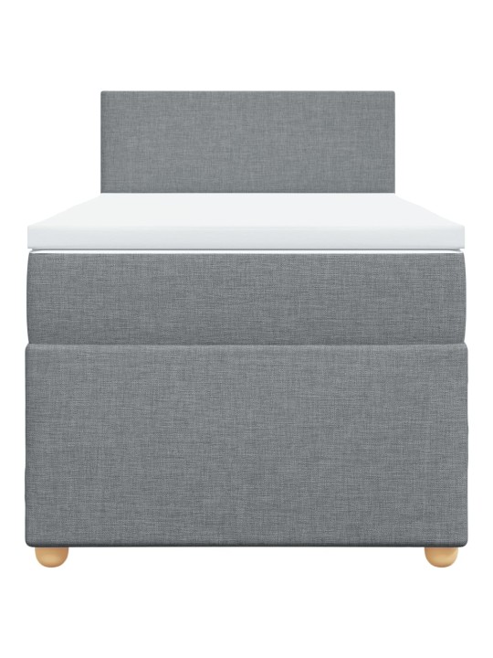 Box spring postel s matrací světle šedá 80 x 200 cm textil