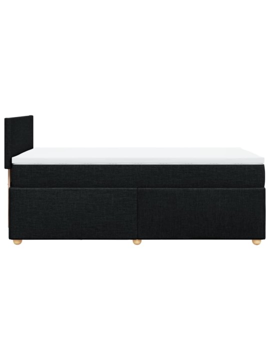 Box spring postel s matrací černá 80 x 200 cm textil