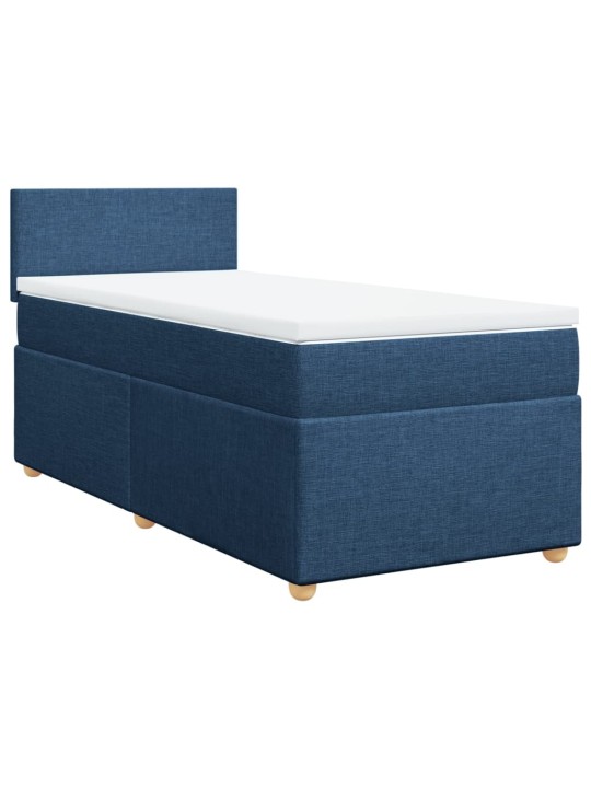 Box spring postel s matrací modrá 80x200 cm textil
