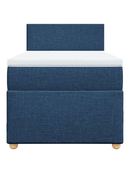 Box spring postel s matrací modrá 80x200 cm textil