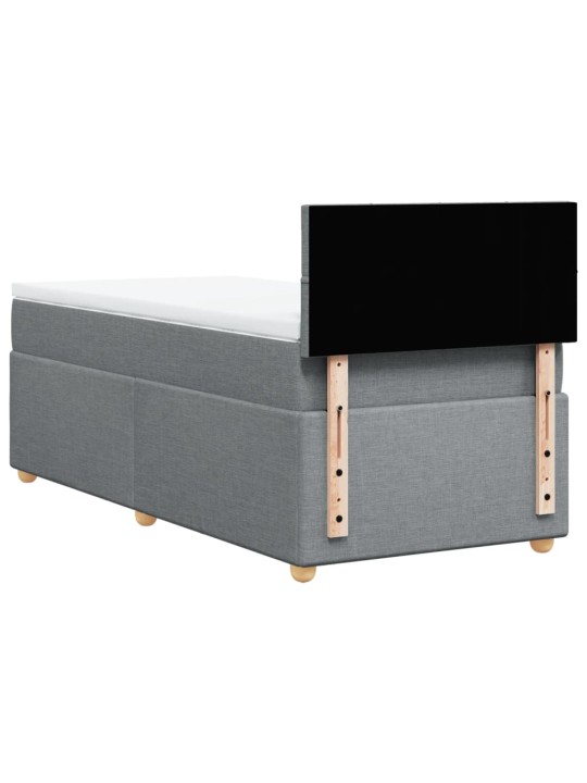Box spring postel s matrací světle šedá 80 x 200 cm textil