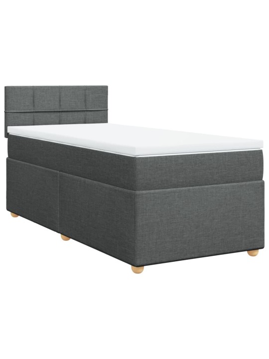 Box spring postel s matrací tmavě šedá 80 x 200 cm textil