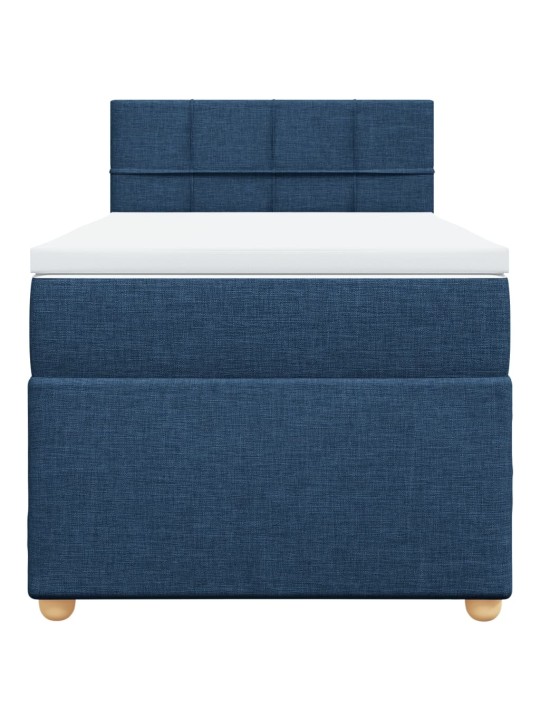 Box spring postel s matrací modrá 80x200 cm textil