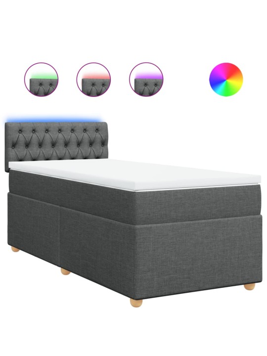 Box spring postel s matrací tmavě šedá 80 x 200 cm textil