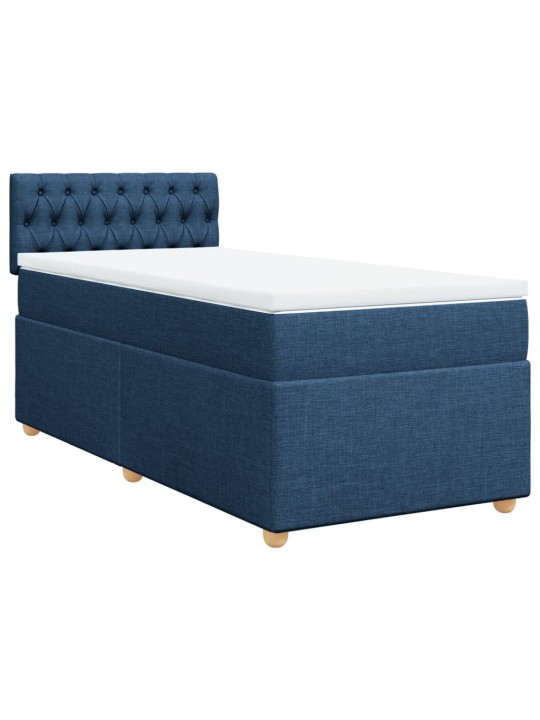 Box spring postel s matrací modrá 80x200 cm textil