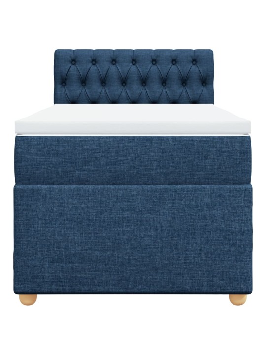 Box spring postel s matrací modrá 80x200 cm textil