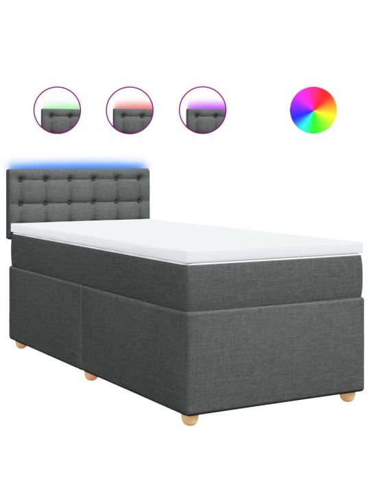 Box spring postel s matrací tmavě šedá 80 x 200 cm textil