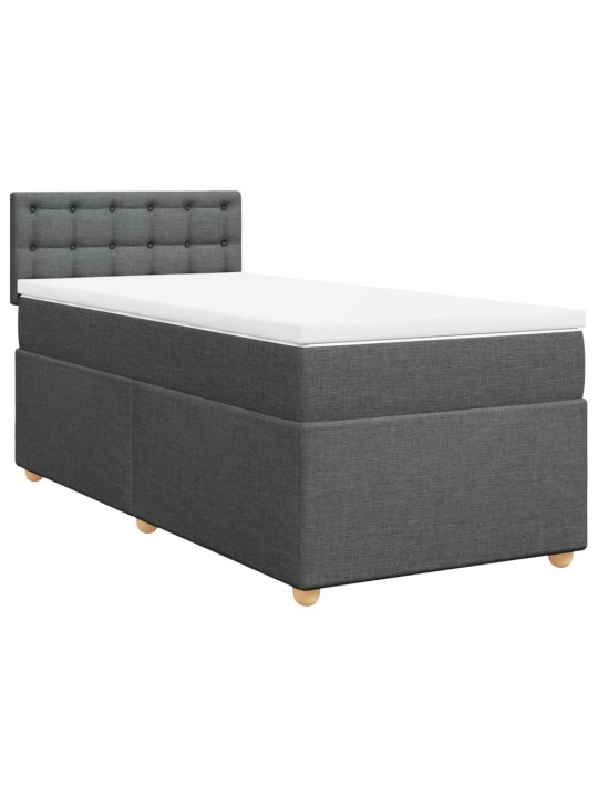 Box spring postel s matrací tmavě šedá 80 x 200 cm textil