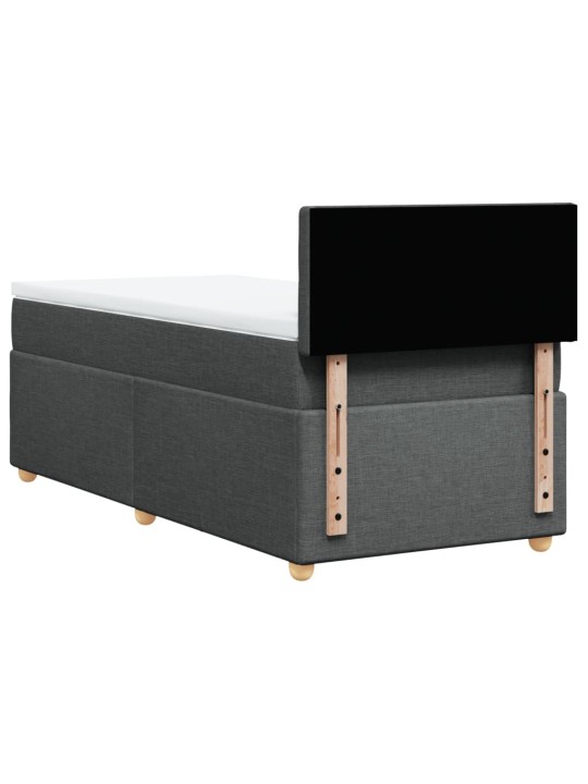 Box spring postel s matrací tmavě šedá 80 x 200 cm textil