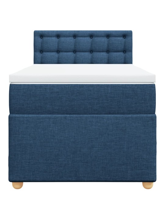 Box spring postel s matrací modrá 80x200 cm textil