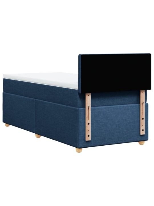 Box spring postel s matrací modrá 80x200 cm textil