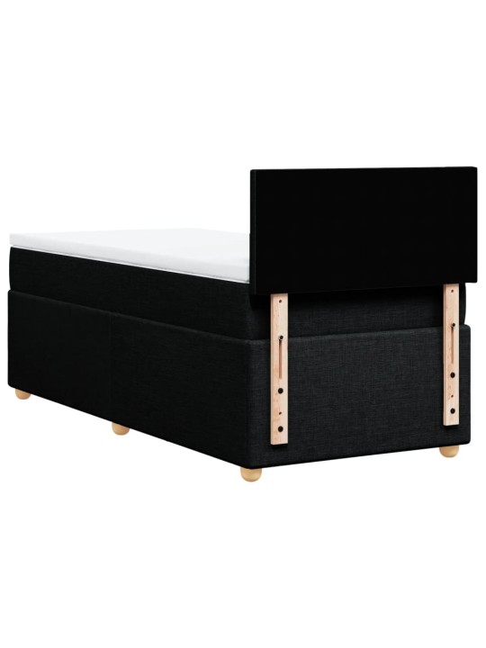Box spring postel s matrací černá 90x190 cm textil