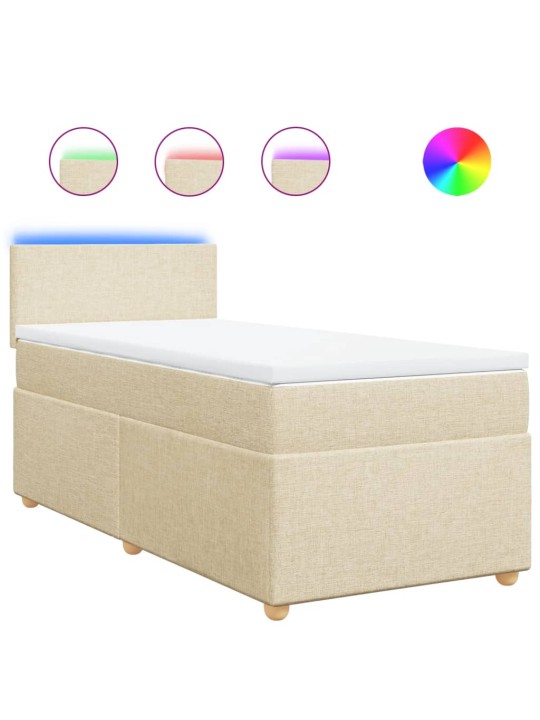 Box spring postel s matrací krémová 90x190 cm textil