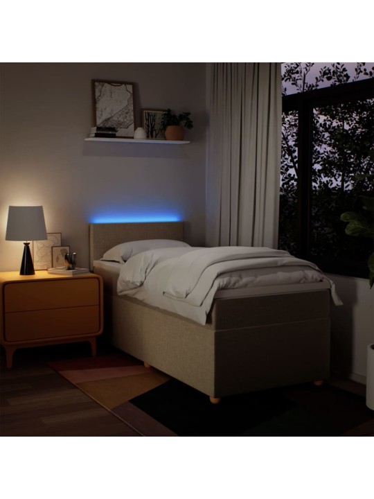Box spring postel s matrací krémová 90x190 cm textil