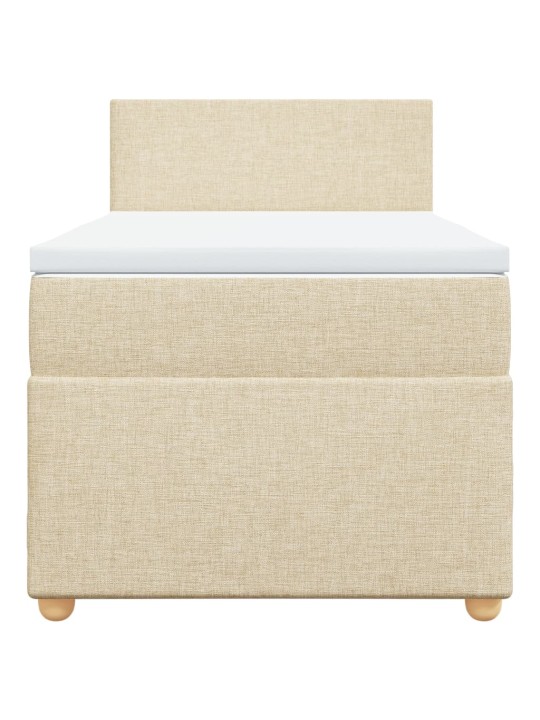 Box spring postel s matrací krémová 90x190 cm textil
