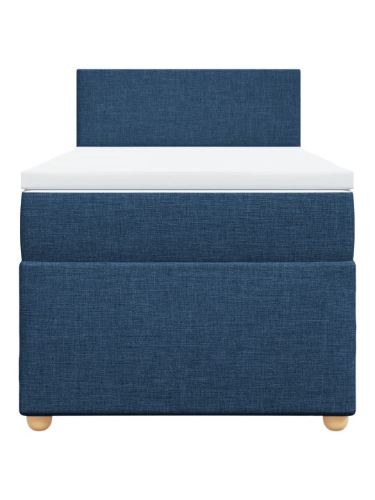 Box spring postel s matrací modrá 90x190 cm textil