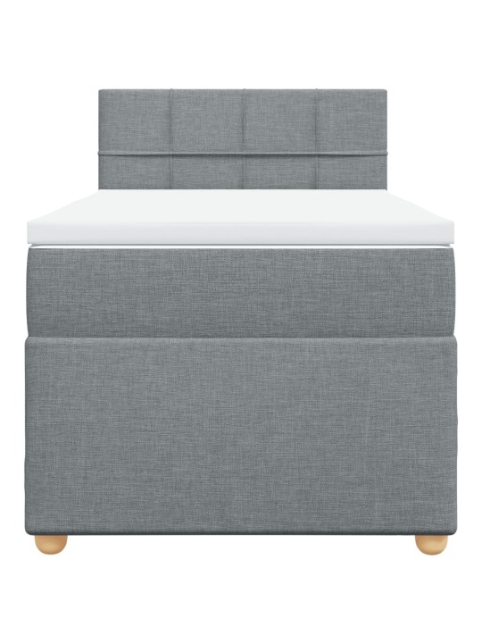 Box spring postel s matrací světle šedá 90x190 cm textil