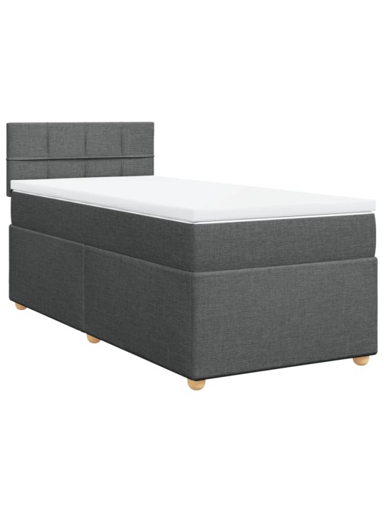 Box spring postel s matrací tmavě šedá 90x190 cm textil