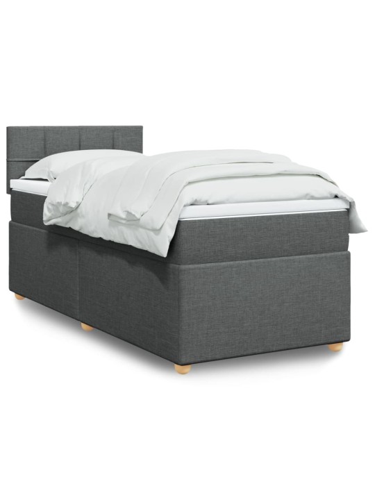 Box spring postel s matrací tmavě šedá 90x190 cm textil