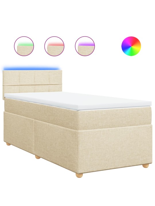 Box spring postel s matrací krémová 90x190 cm textil