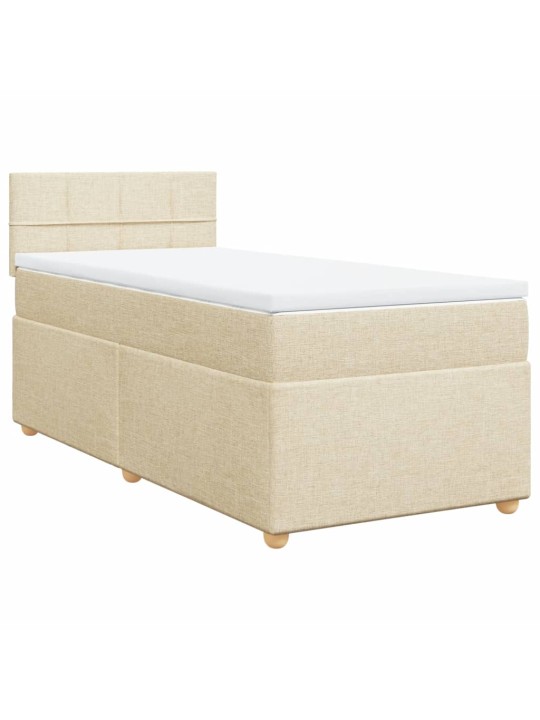Box spring postel s matrací krémová 90x190 cm textil
