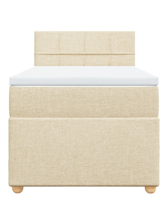 Box spring postel s matrací krémová 90x190 cm textil