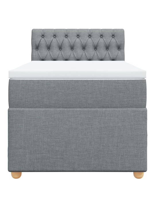 Box spring postel s matrací světle šedá 90x190 cm textil