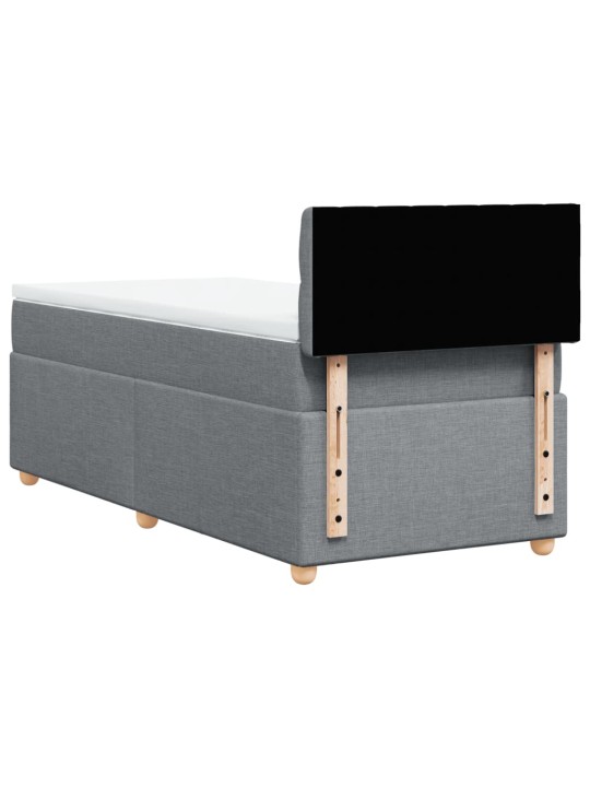 Box spring postel s matrací světle šedá 90x190 cm textil