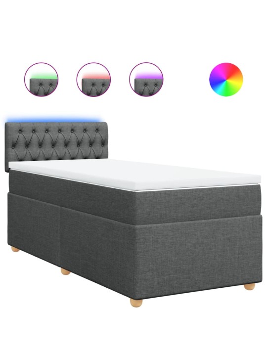 Box spring postel s matrací tmavě šedá 90x190 cm textil