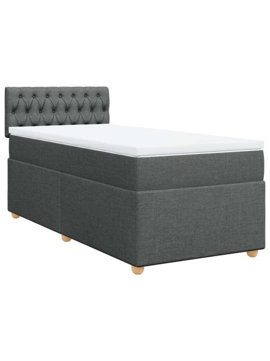 Box spring postel s matrací tmavě šedá 90x190 cm textil