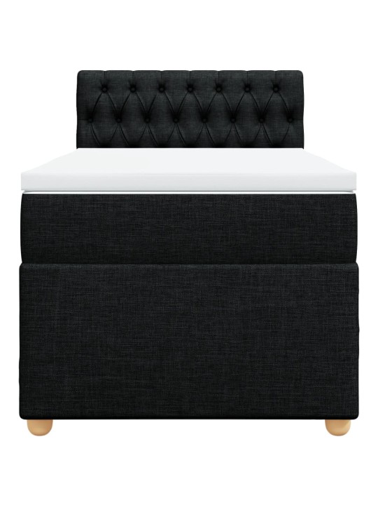 Box spring postel s matrací černá 90x190 cm textil