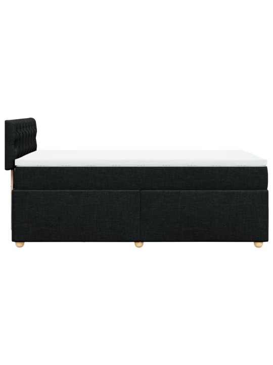 Box spring postel s matrací černá 90x190 cm textil