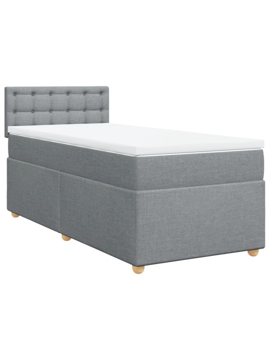 Box spring postel s matrací světle šedá 90x190 cm textil