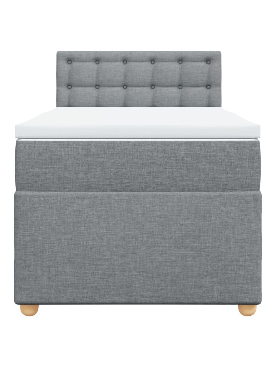 Box spring postel s matrací světle šedá 90x190 cm textil